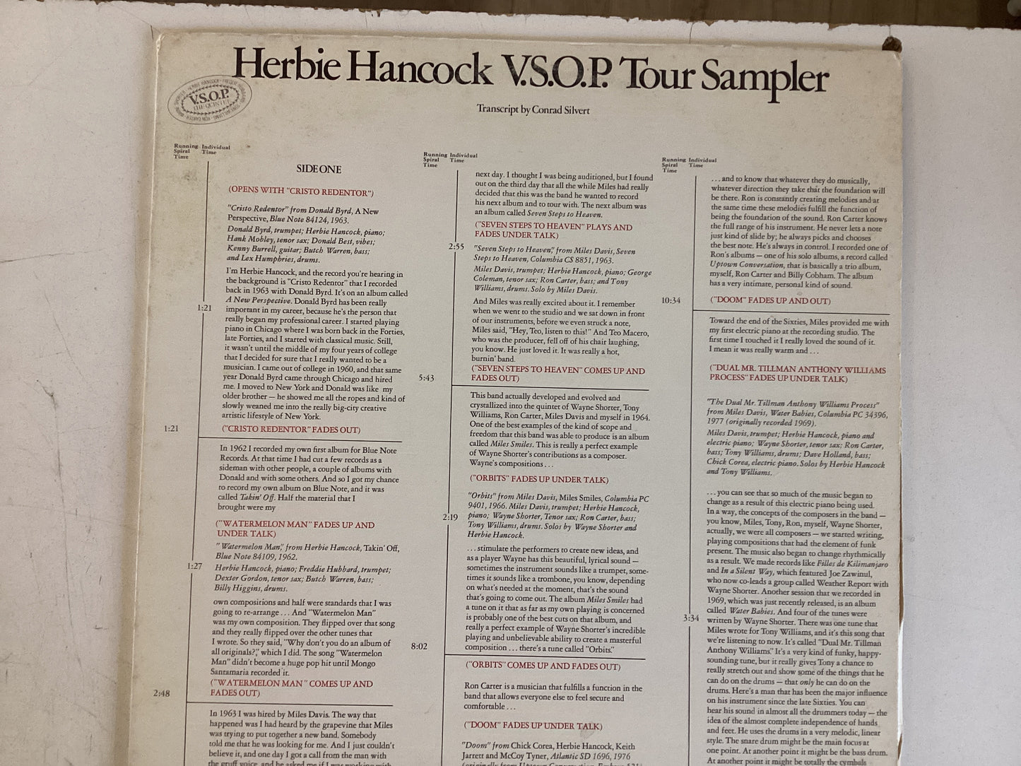 HANCOCK, HERBIE = V.S.O.P. TOUR SAMPLER (USA 1977) (USED)
