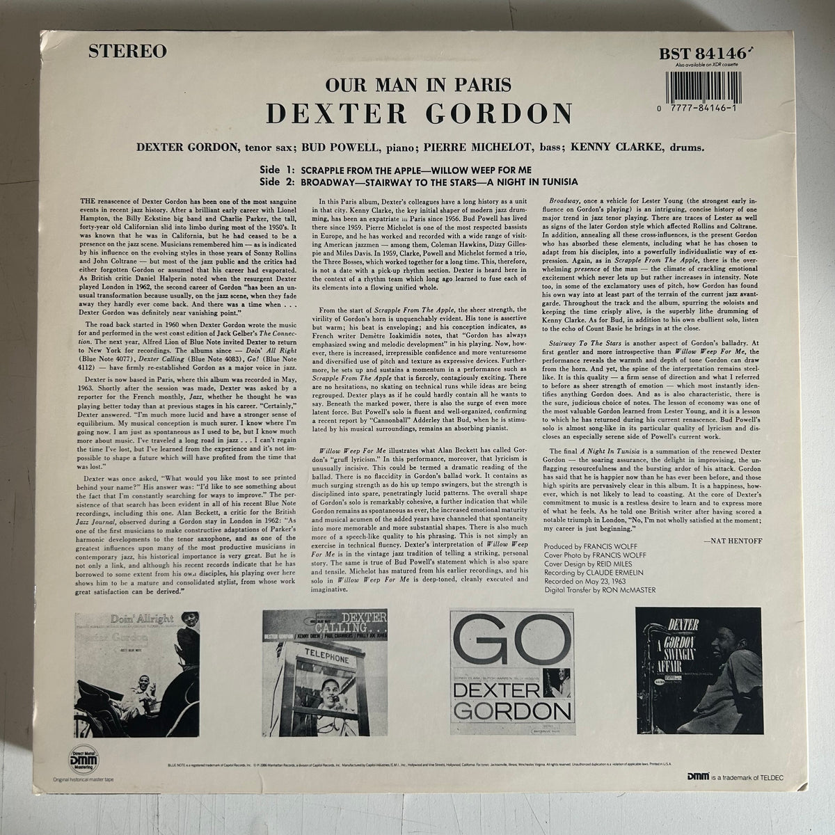 GORDON, DEXTER = OUR MAN IN PARIS [CADRE ROUGE] (USA 1986 REISSUE) (USED)