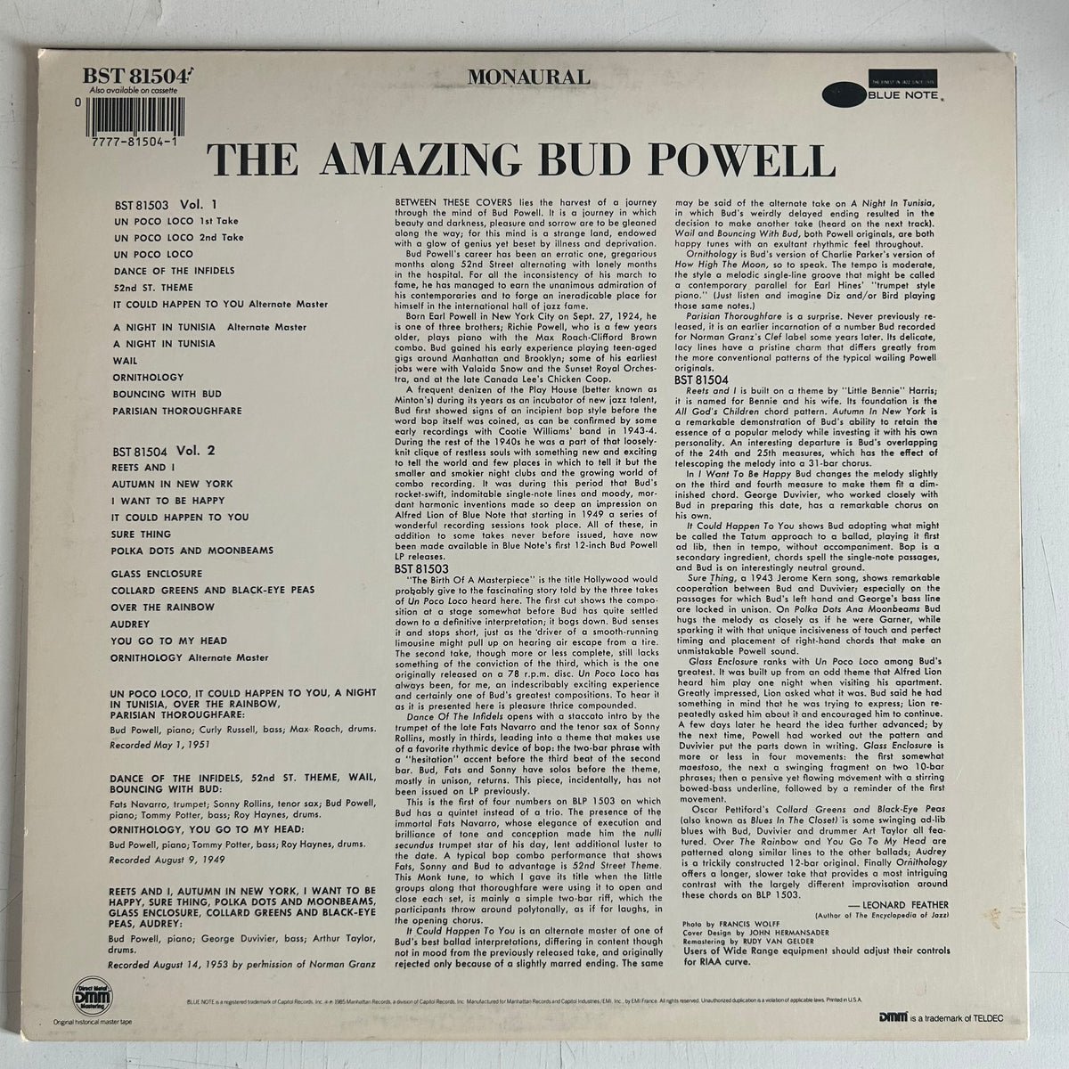 POWELL, BUD = AMAZING, VOL. 2 [CADRE ROUGE] (USA 1985 REISSUE) (USED)