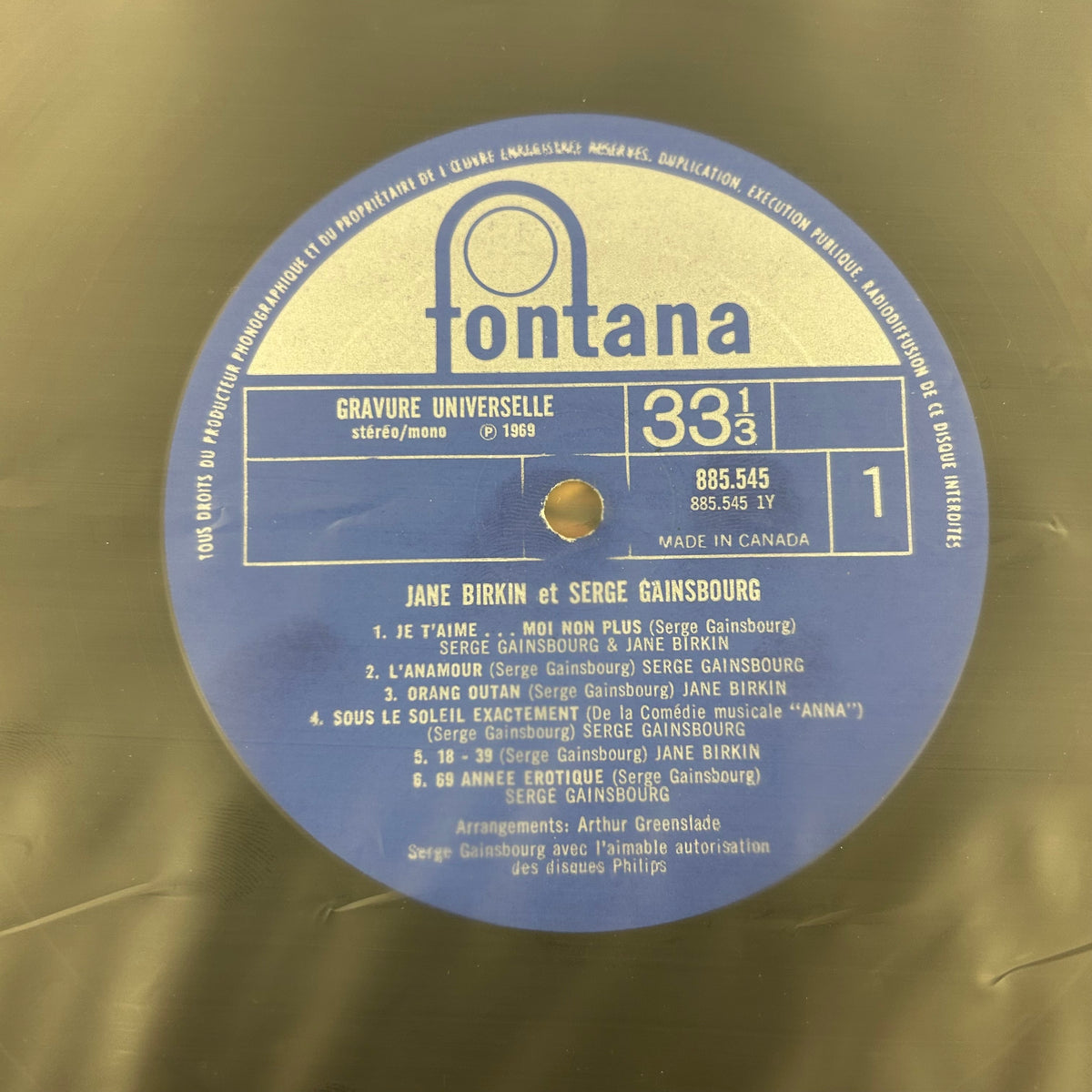 BIRKIN, JANE / GAINSBOURG, SERGE = JANE & SERGE (CDN 1969) (USED)