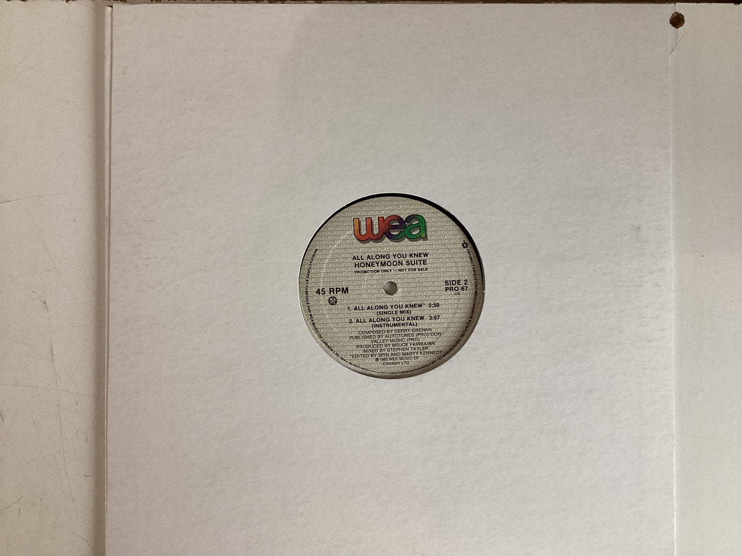HONEYMOON SUITE = ALL ALONG YOU KNEW (CDA 1985) (USED)