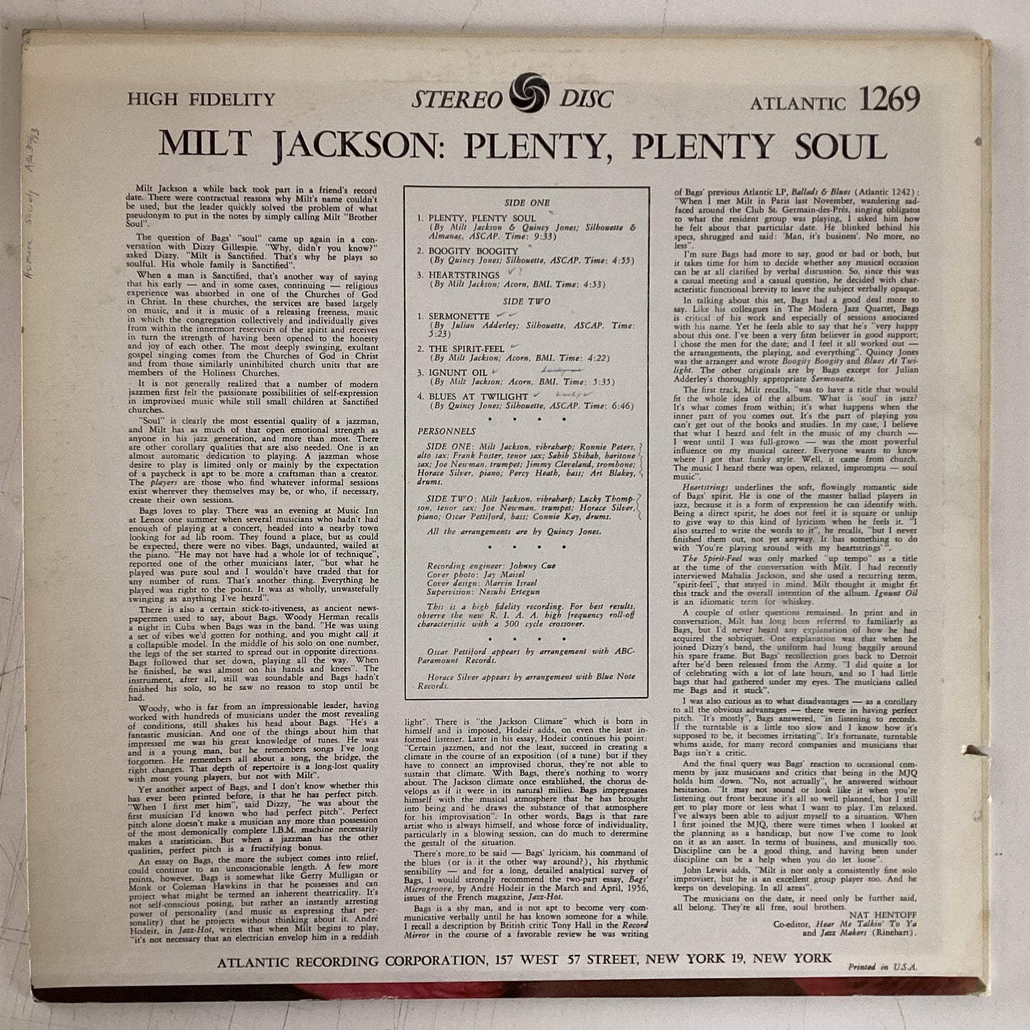 JACKSON, MILT = PLENTY, PLENTY SOUL (US REISSUE) (USED)