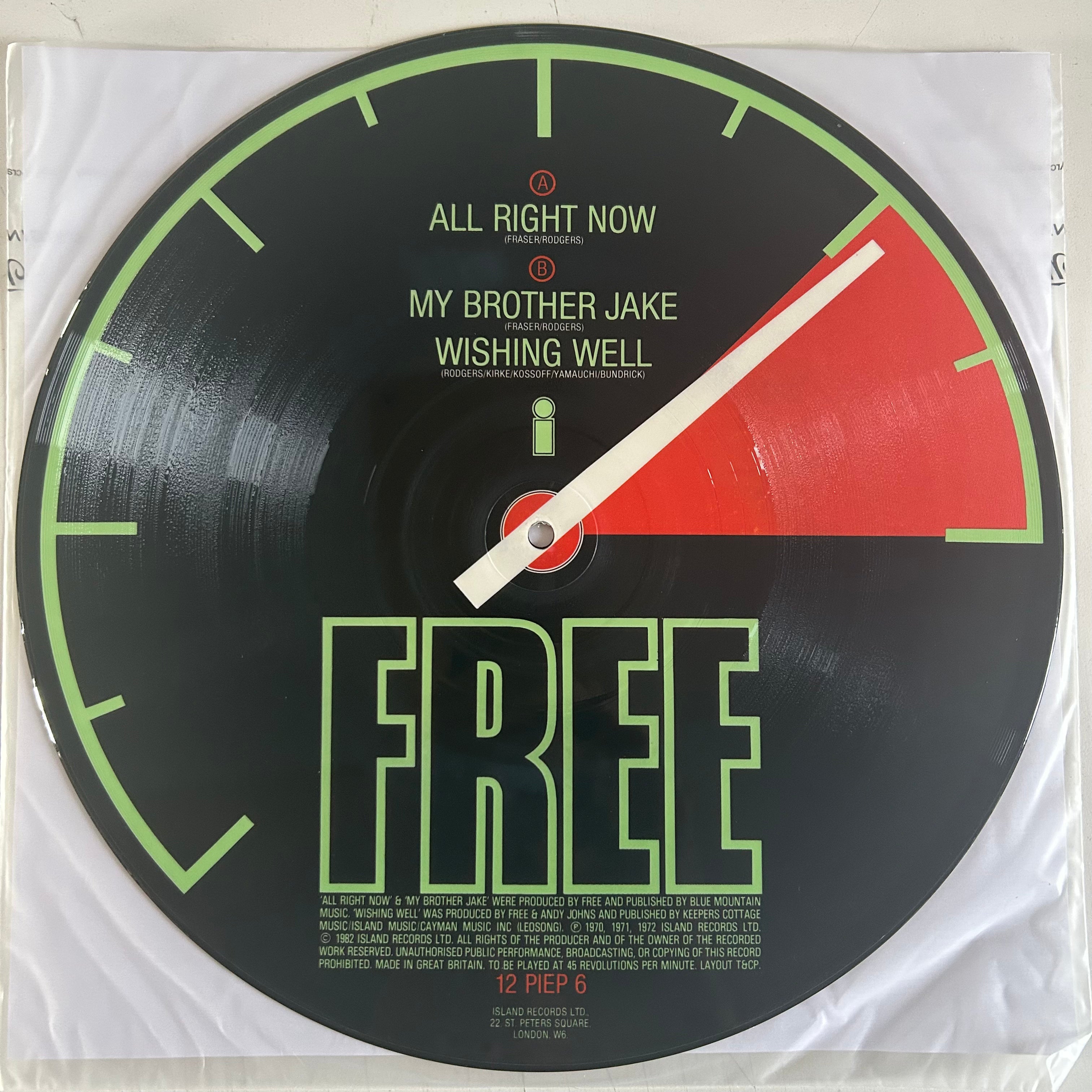 FREE = ALL RIGHT NOW (12 IN./PD) (UK 1982) (USED)
