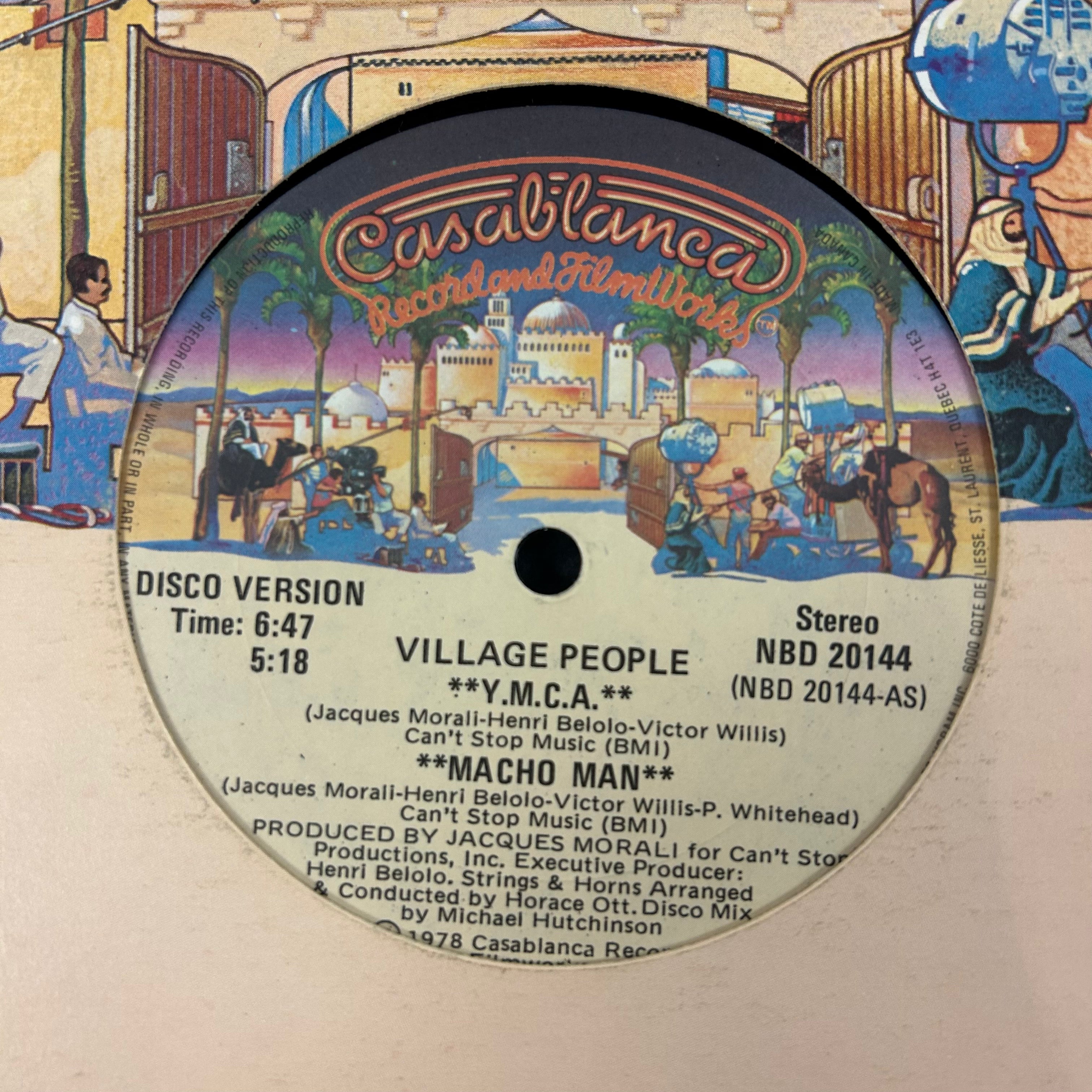 VILLAGE PEOPLE = Y.M.C.A. (DISCO VERSION) (12 IN.) (CDN 1978) (USED)